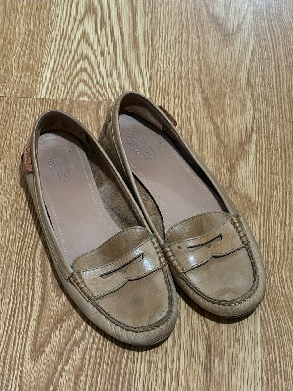 Coach Women's LeighTan Leather Penny Loafers Flats